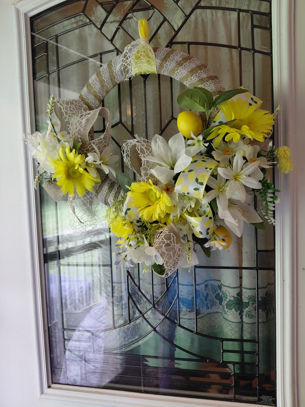 Yellow and White with Lemons Floral Spring/Summer Wreath - Picture 10 of 12